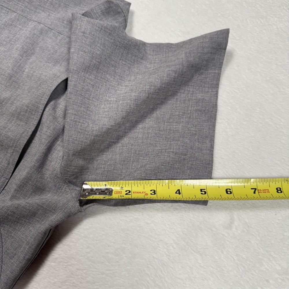 Weekender Shirt Mens Large Gray Short‎ Sleeve Button Up Outdoor Travel Pockets - Picture 9 of 9